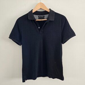 Banana Republic Luxury Touch Slim Fit Polo Shirt Black Size Small 100% Cotton